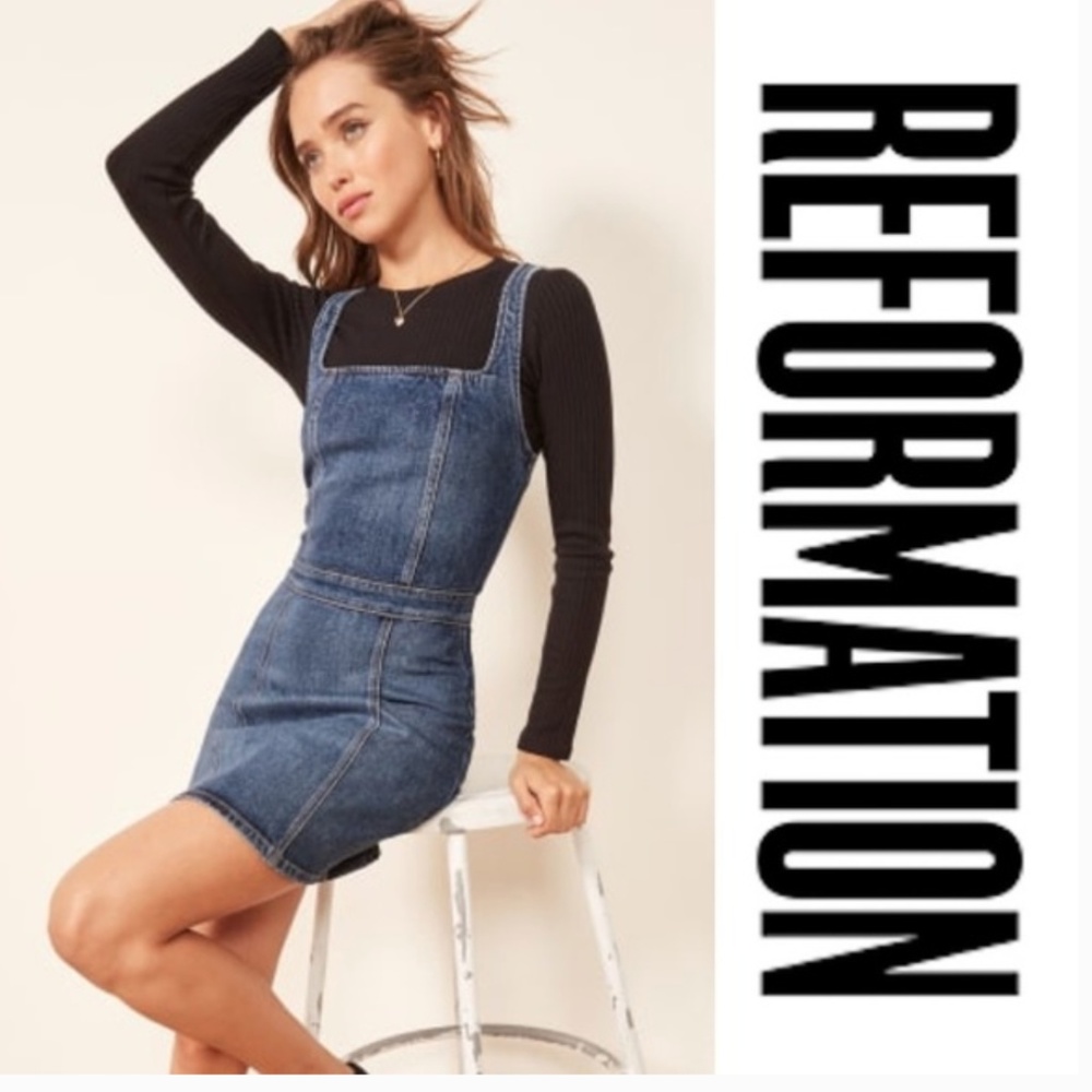 Reformation Parker Denim Mini Dress Size 4